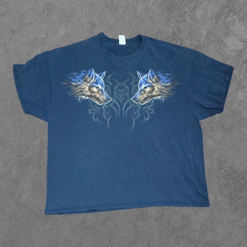 Y2K Epic Wolf  T-Shirt Grunge Goth 3XL Animal Print